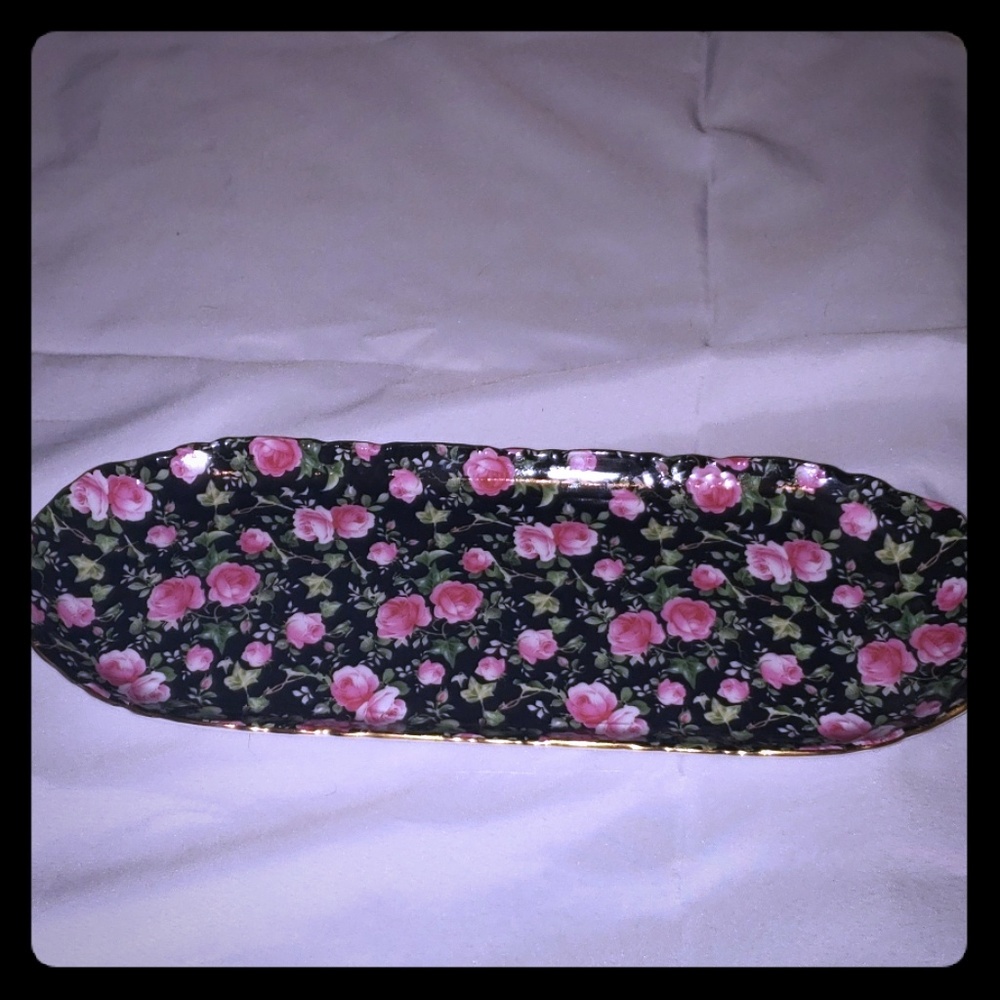 Formalities Jubilee rose chintz collection ceramic vanity plate